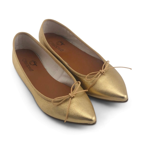 Ballerine in pelle laminata oro