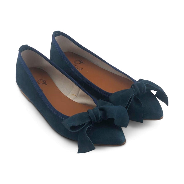 Ballerine blu navy con fiocco