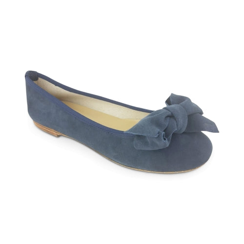 Ballerine in camoscio con fiocco