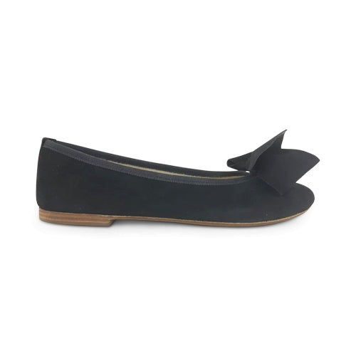 Ballerine nere in camoscio