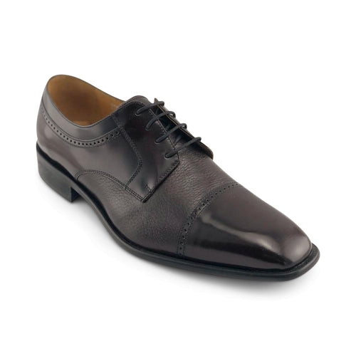 Scarpe derby da uomo in pelle bordeaux