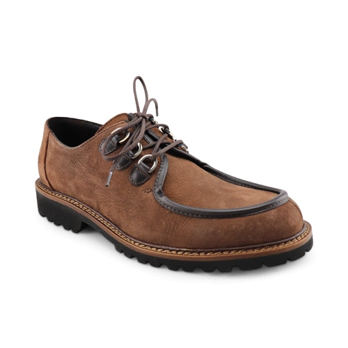 Scarpe derby da uomo in nabuk testa di moro