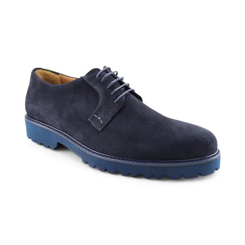 Scarpe derby da uomo in camoscio blu