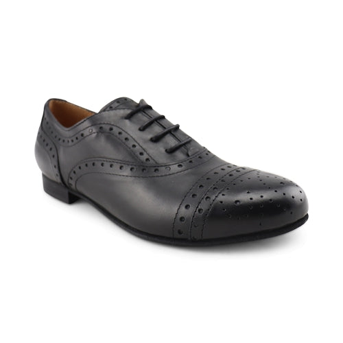 Scarpe francesine nere in pelle