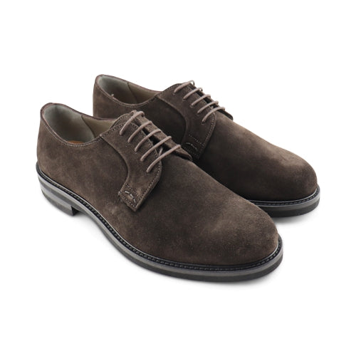 Scarpe derby casual in camoscio testa di moro