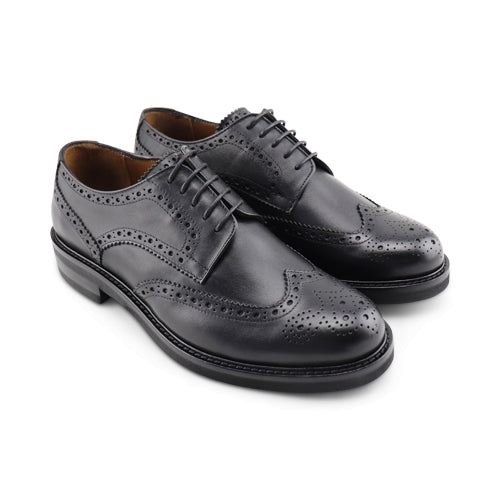 Scarpe derby da uomo nere in pelle