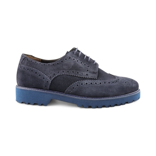 Scarpe Derby in camoscio blu