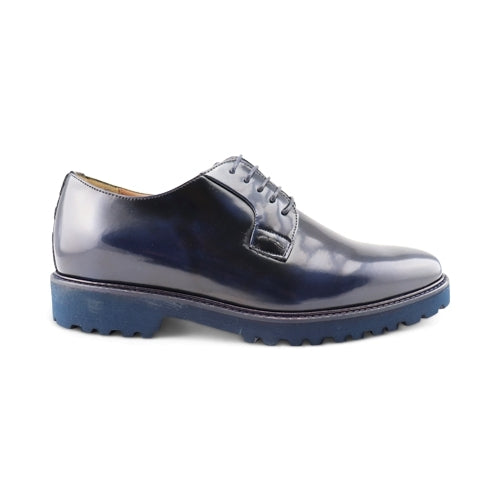 Scarpe derby in pelle abrasivata blu