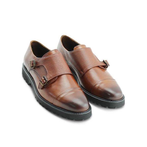 Scarpe doppia fibbia in pelle