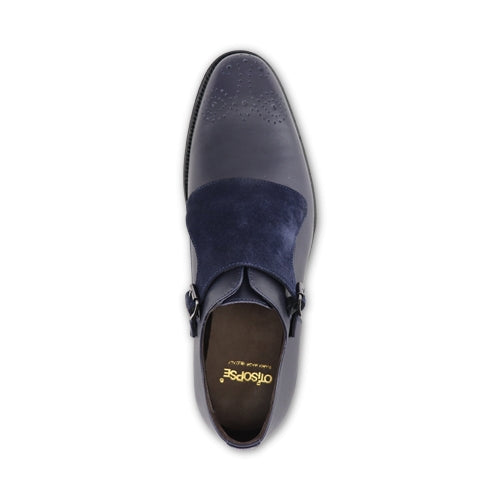 Scarpe da uomo con fibbia in pelle blu