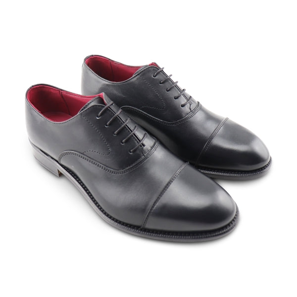 Scarpe francesine nere in pelle