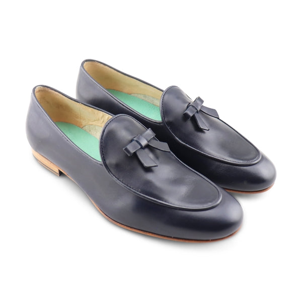 Slippers in pelle blu