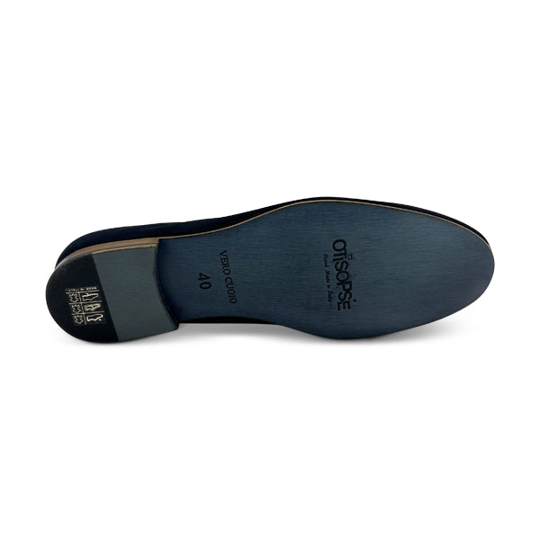 Slippers blu in camoscio