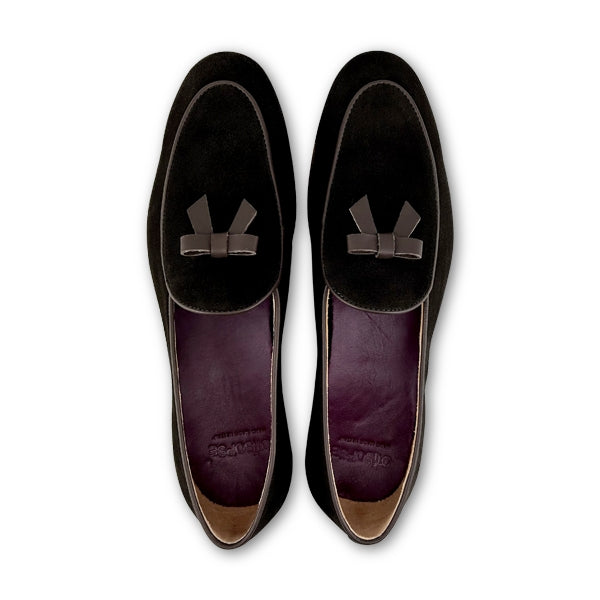 Slippers testa di moro in camoscio