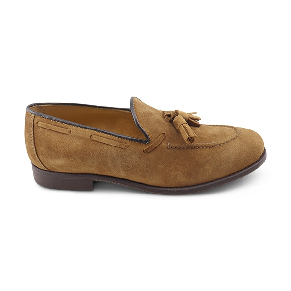 Mocassini tassel camoscio cuoio
