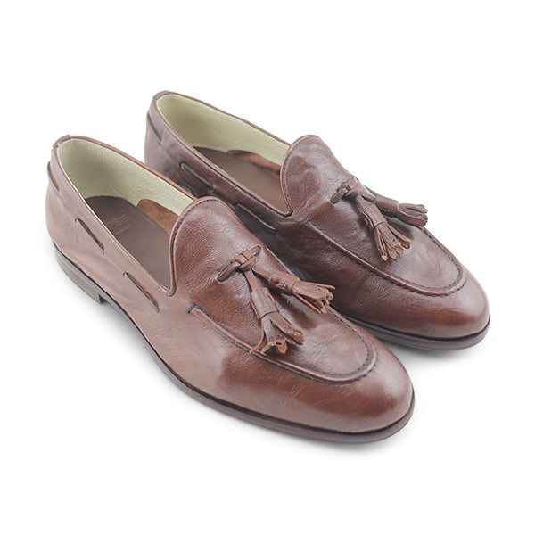 Slippers in pelle testa di moro