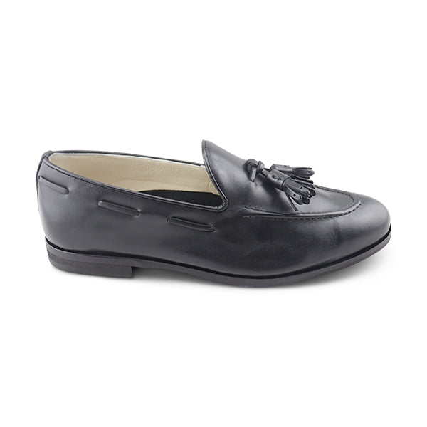Slippers in pelle nera