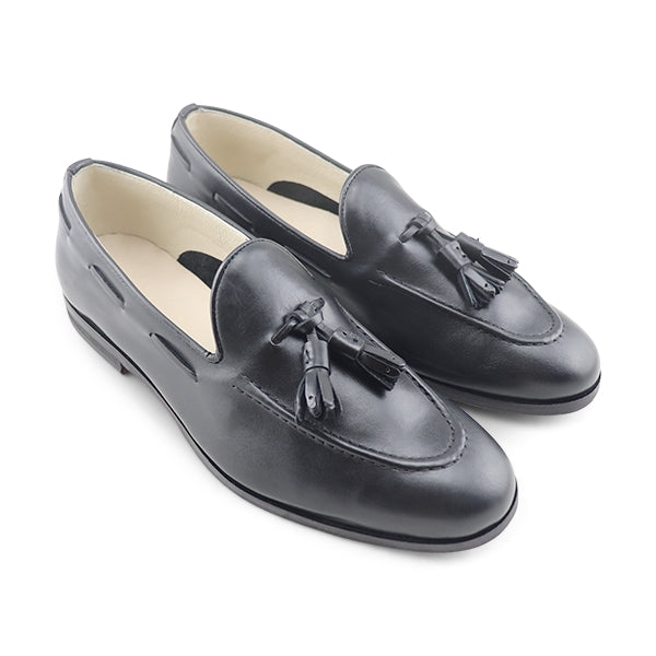 Slippers in pelle nera