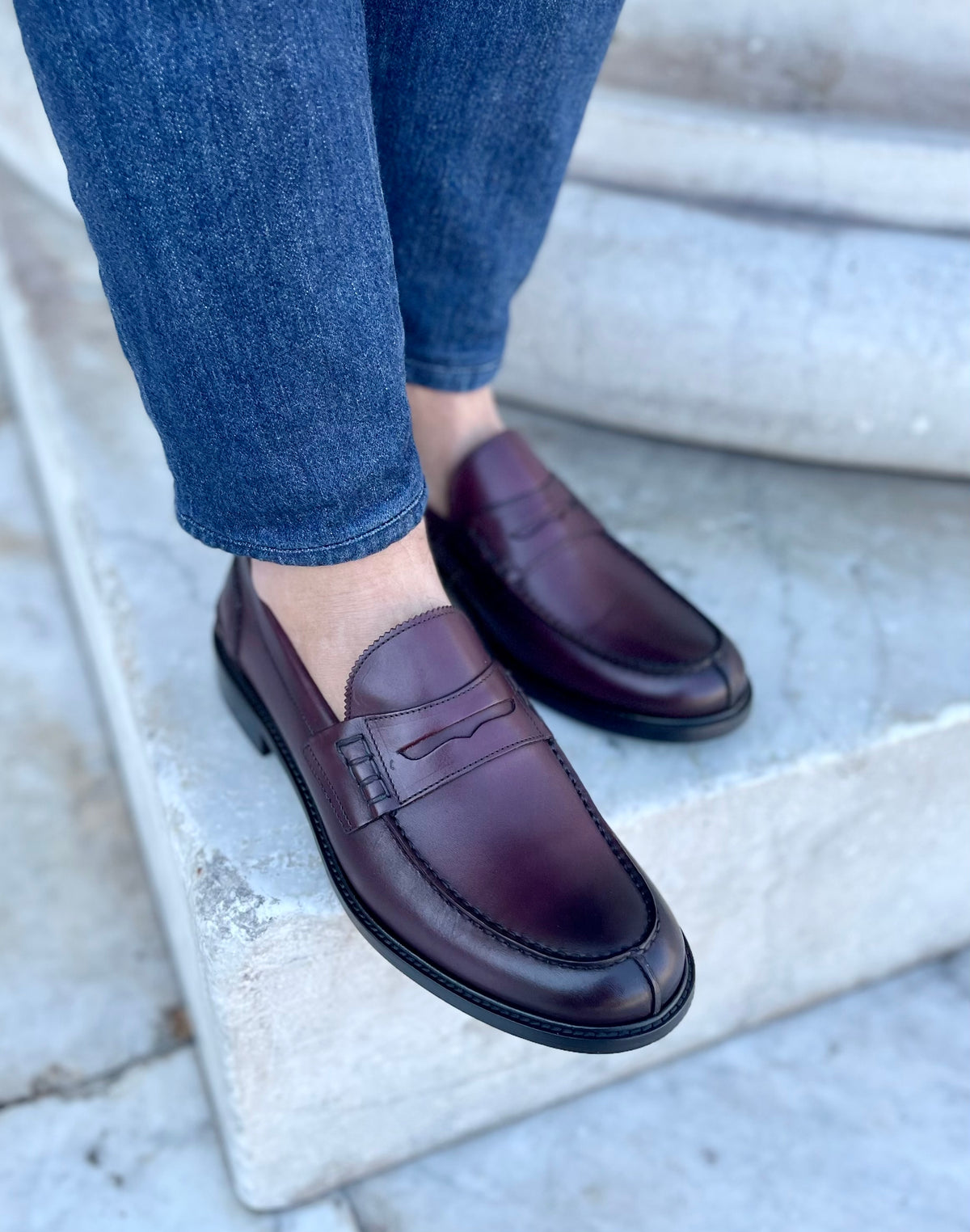 Mocassini pelle bordeaux