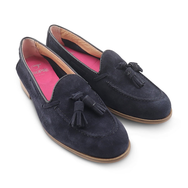 Mocassini camoscio blu
