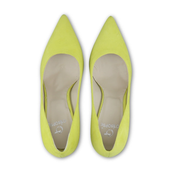 Decollète camoscio giallo tacco 90