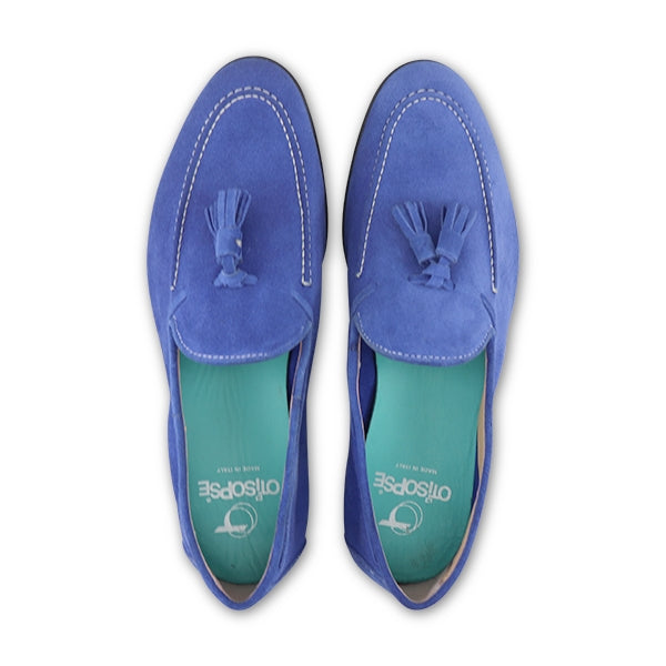 Tassel camoscio bluette