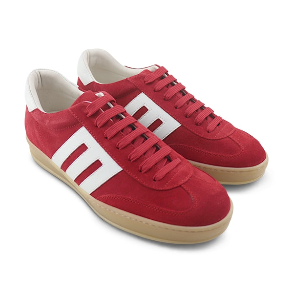 Sneakers rosse in camoscio