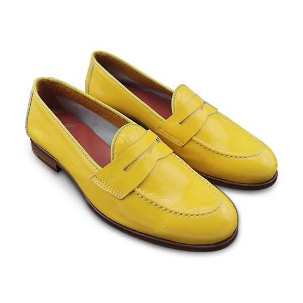 Mocassini flora naplak giallo