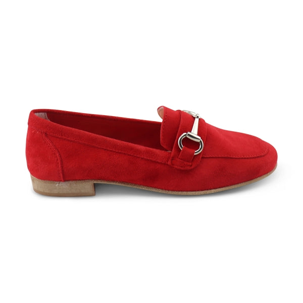 Mocassini camoscio rosso