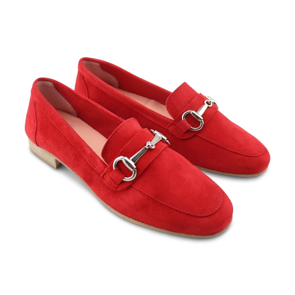 Mocassini camoscio rosso