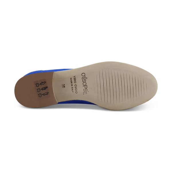 Mocassini camoscio bluette