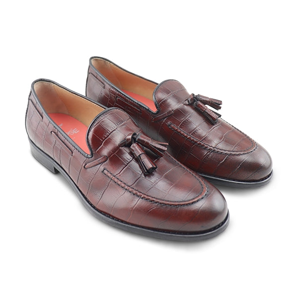 Mocassini tassel cocco vinaccio
