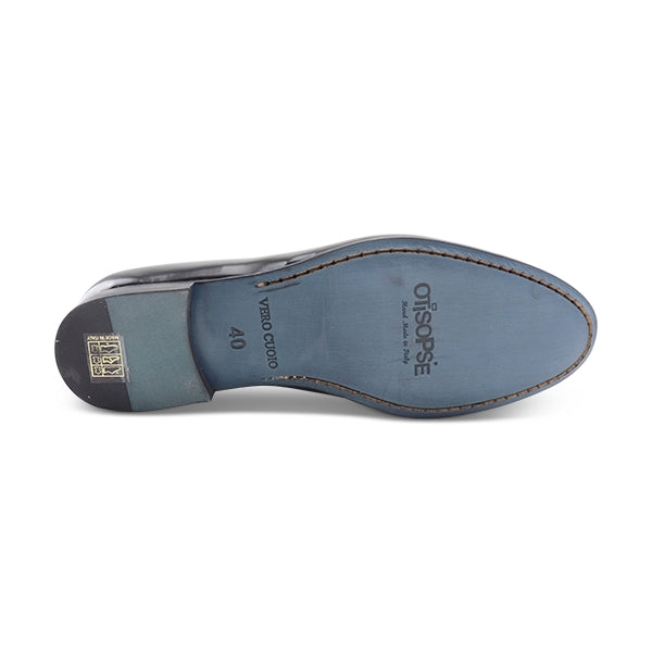 Slipper in pelle abrasivata nera