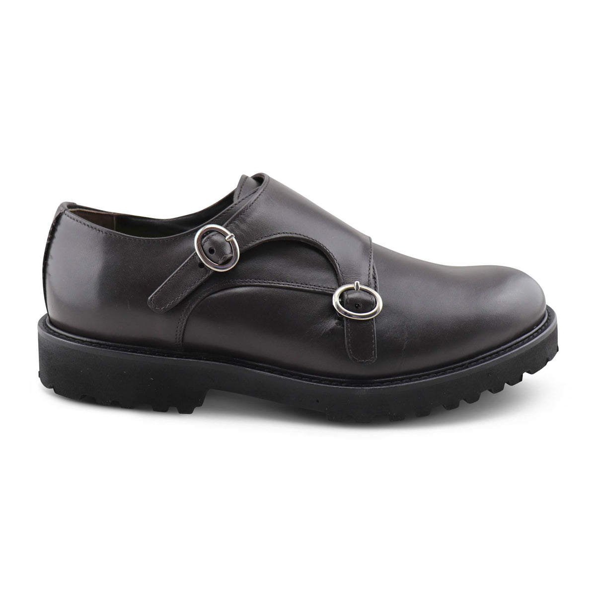 Doppia fibbia Vibram moro in pelle
