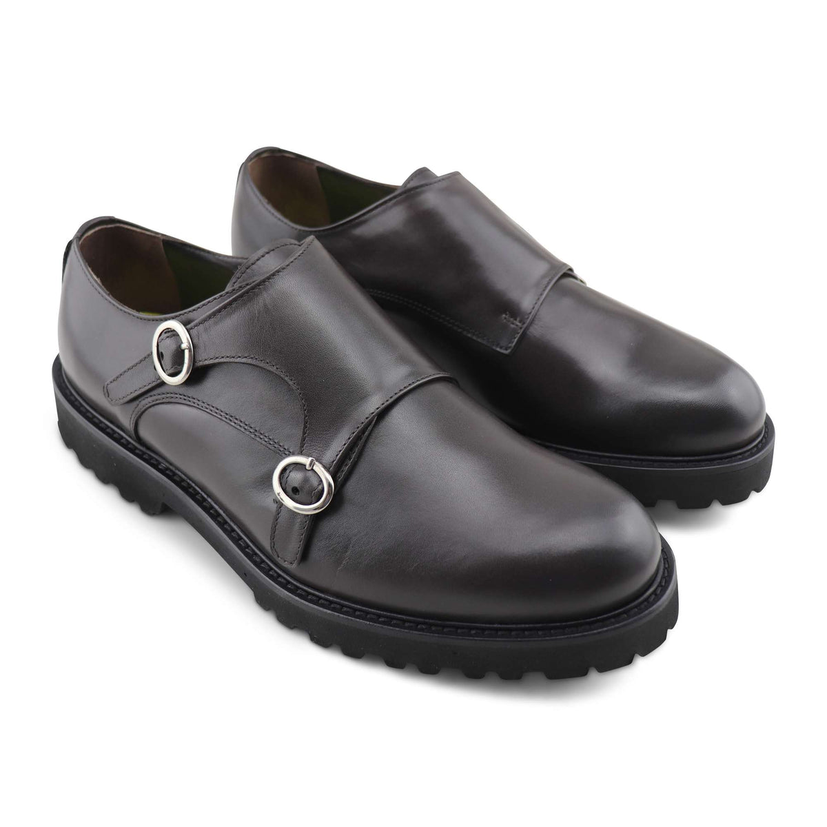 Doppia fibbia Vibram moro in pelle