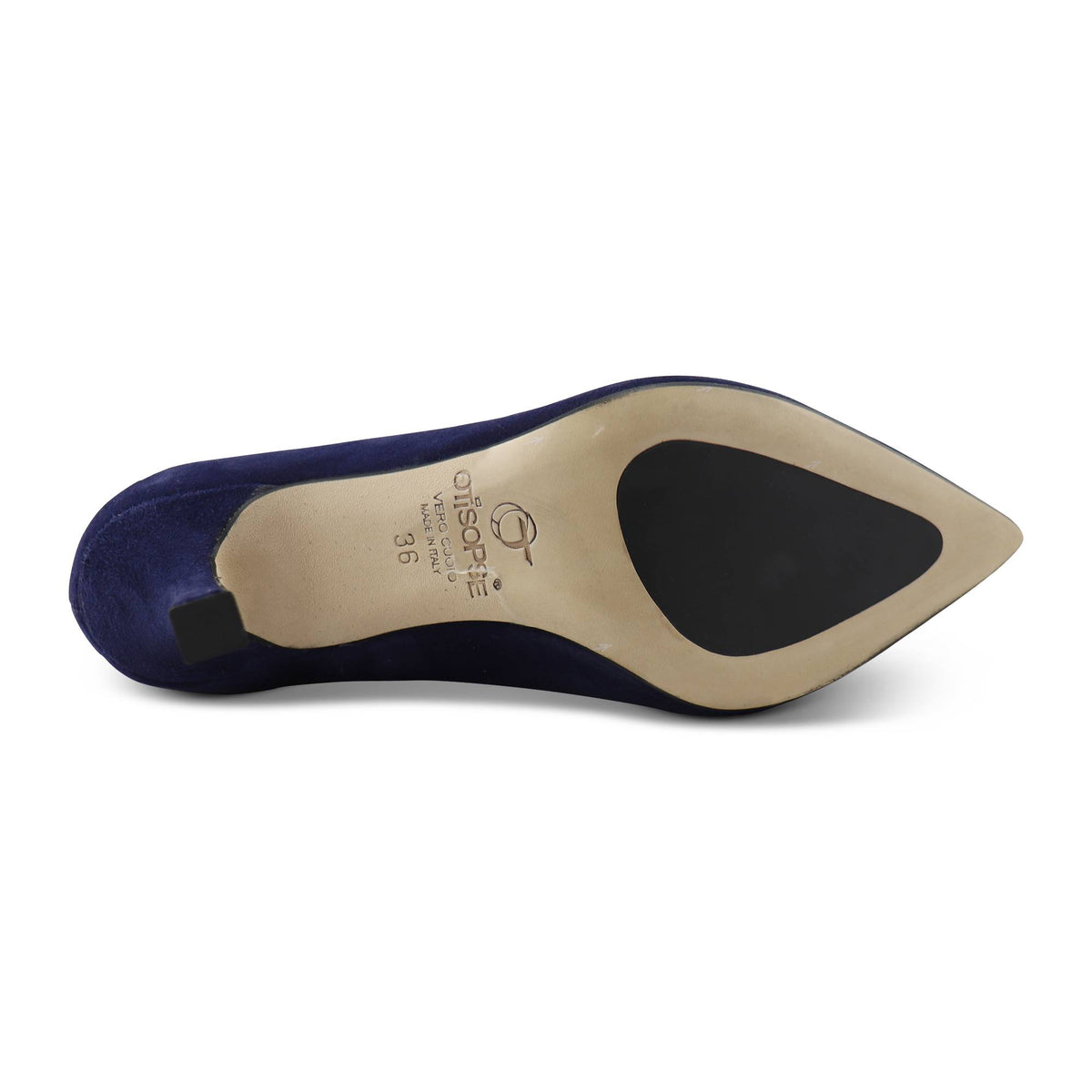 Decolletè in camoscio blu tacco 70