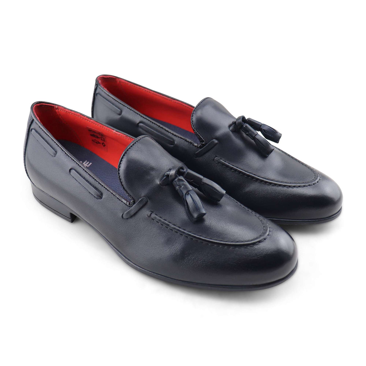 Mocassini fiocco in pelle blu