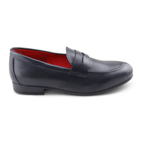 Mocassini bendina in pelle blu