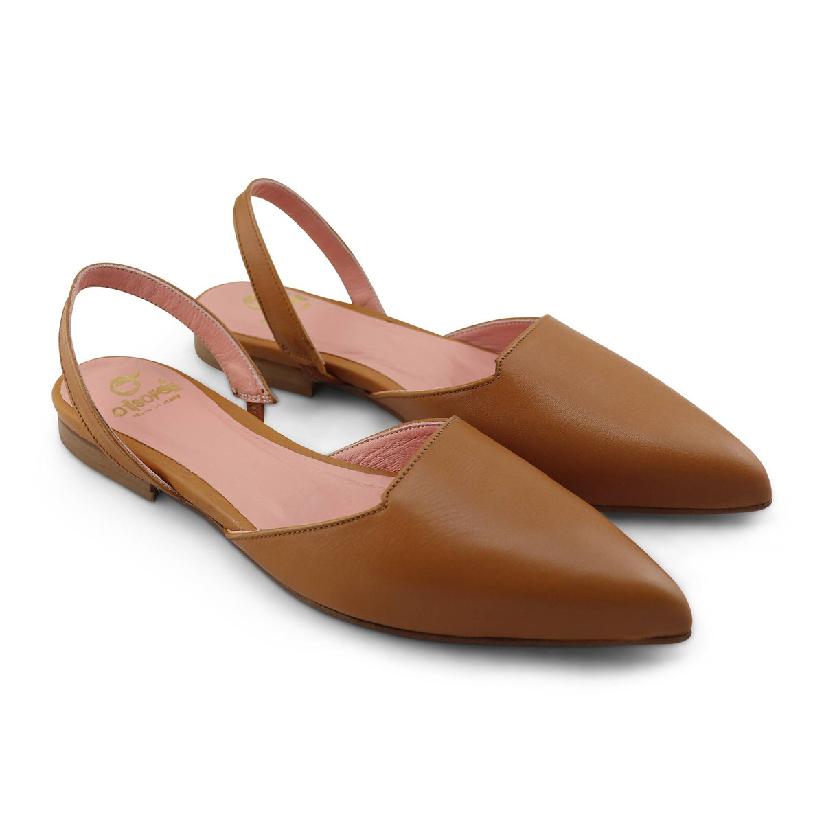 Flat shoes in pelle cuoio