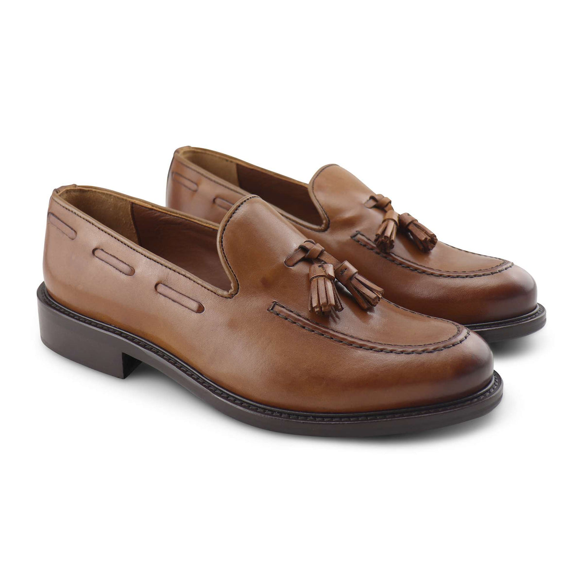 Mocassini tassel pelle cuoio