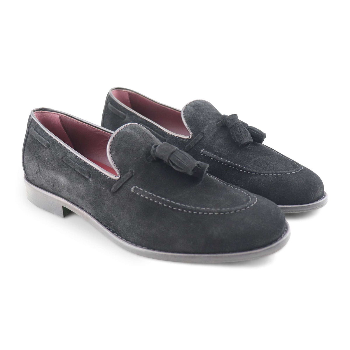 Mocassini tassel camoscio nero