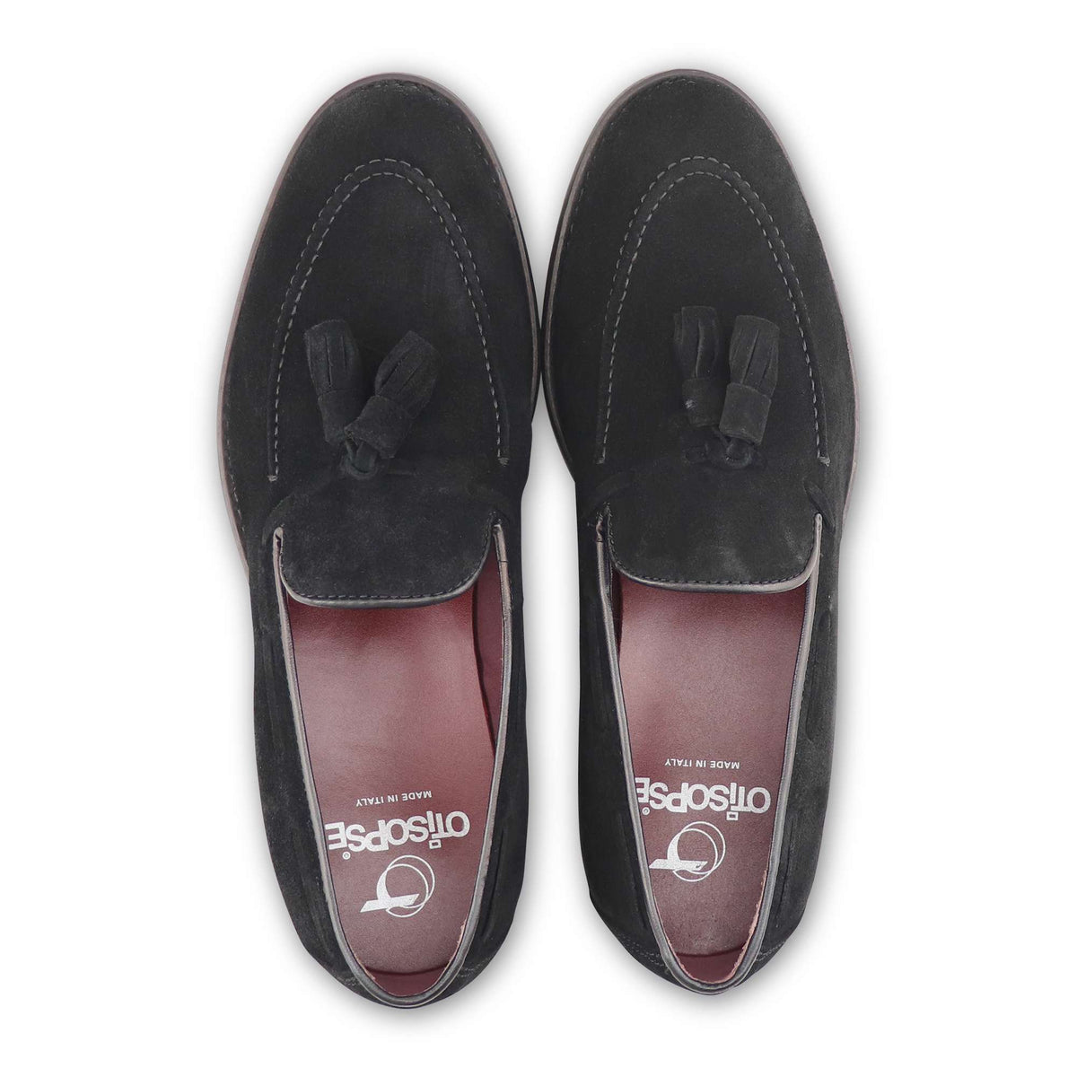 Mocassini tassel camoscio nero