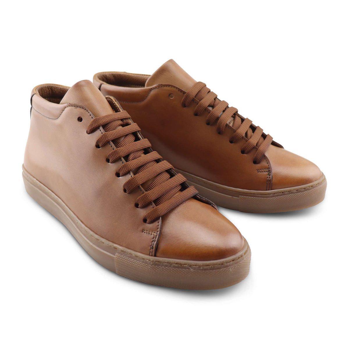 Sneakers in pelle cuoio