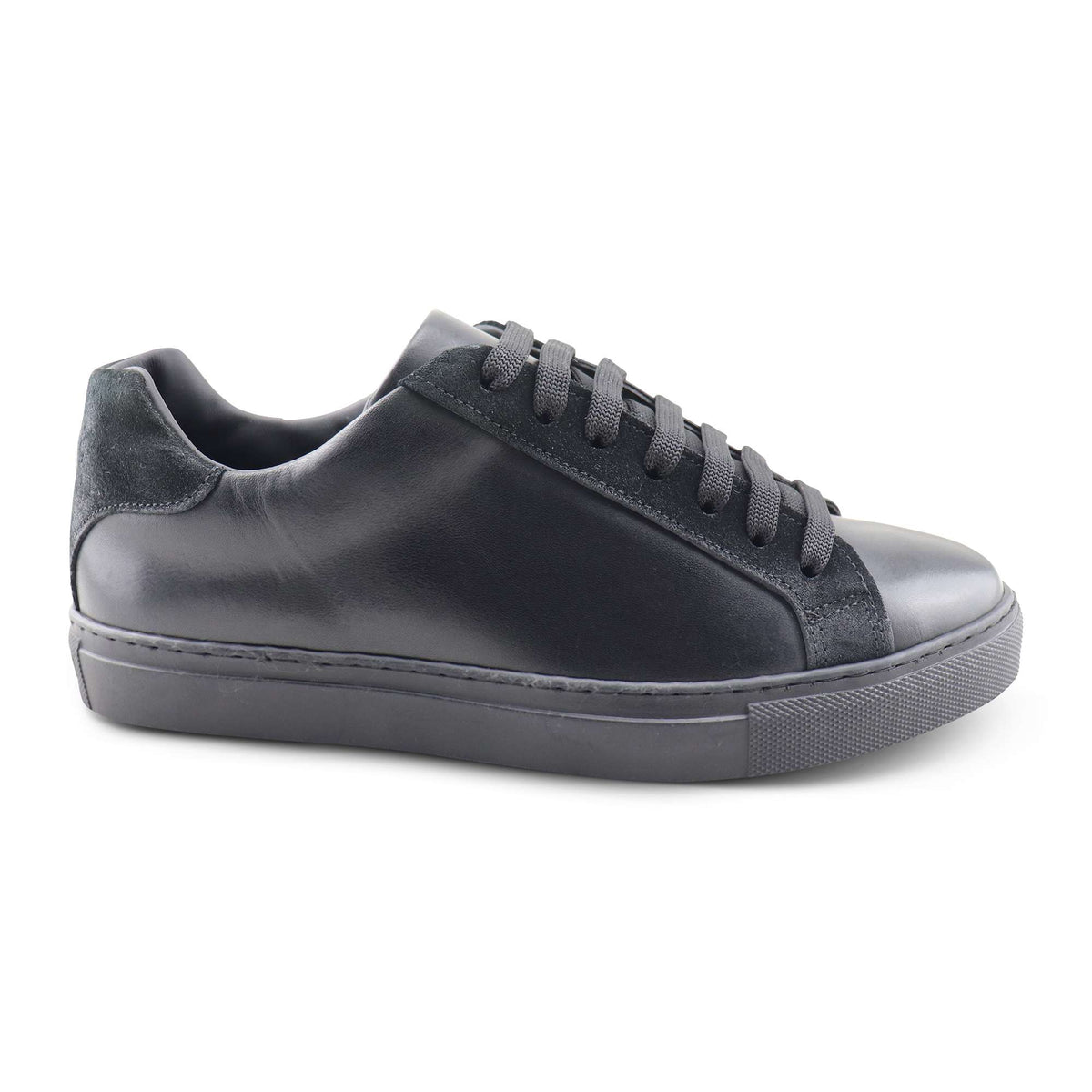 Sneakers in pelle e camoscio nero