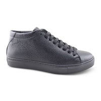 Sneakers in pelle martellata nera