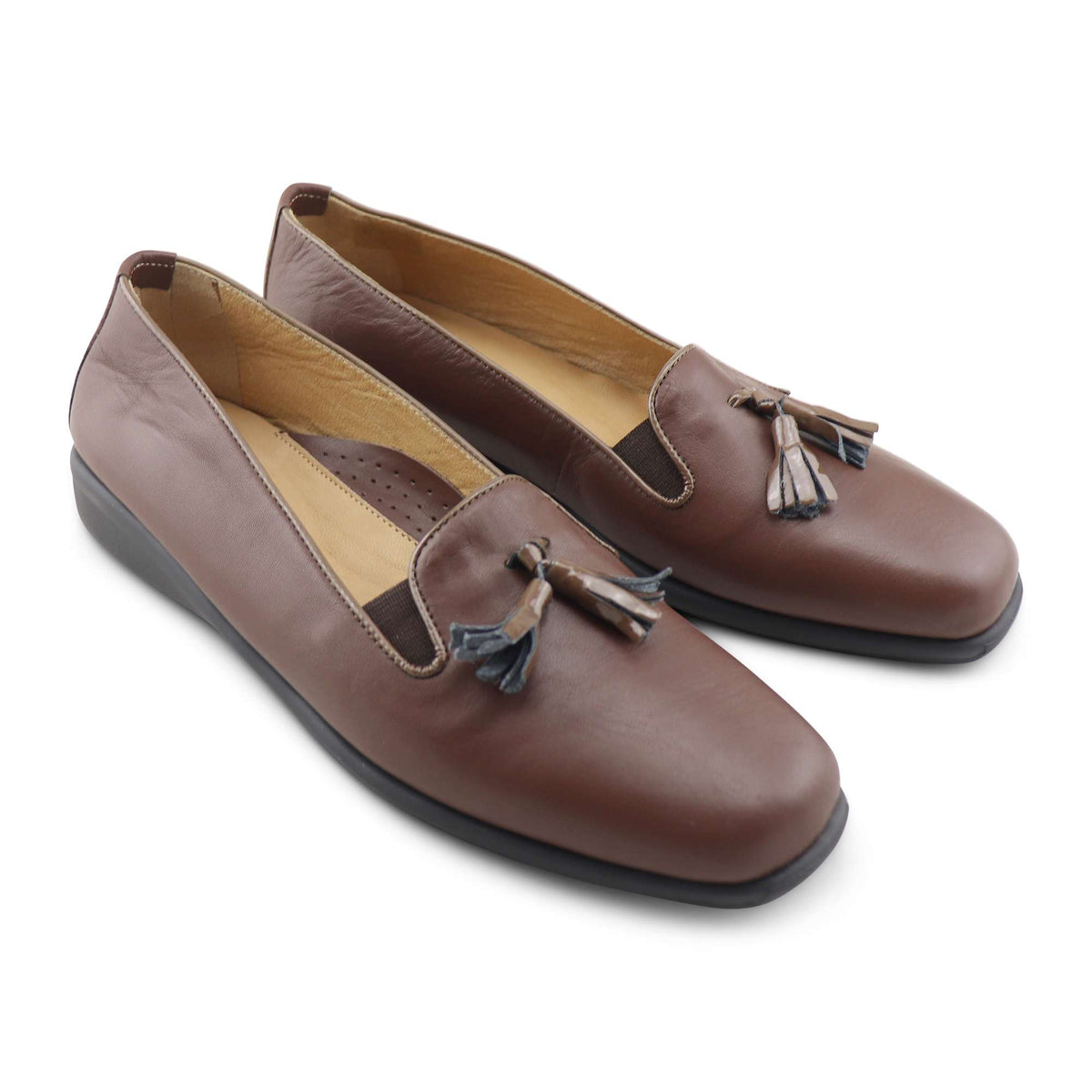 Tassel in nappa marrone