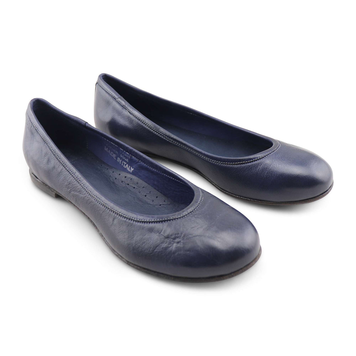 Ballerine in pelle blu