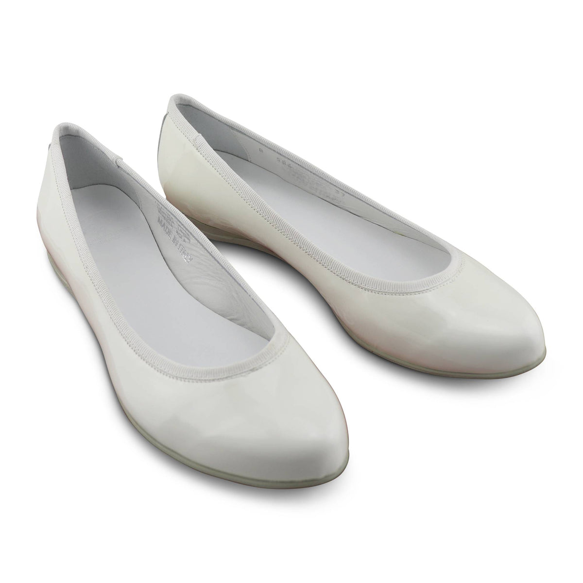 Ballerine in vernice bianca