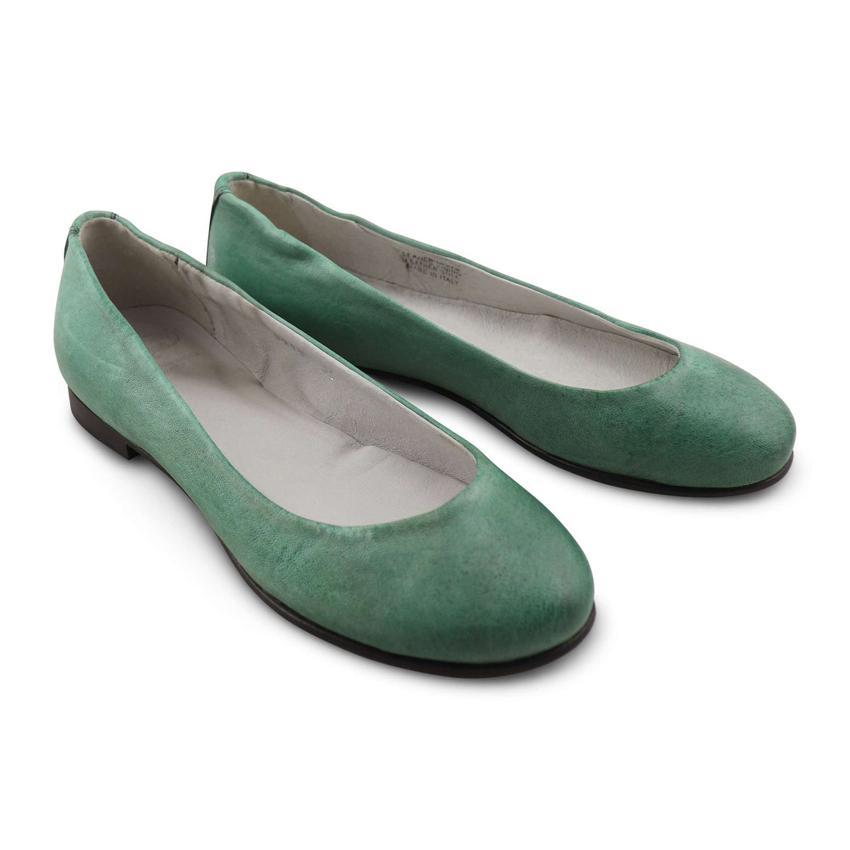 Ballerine in pelle stropicciata verde