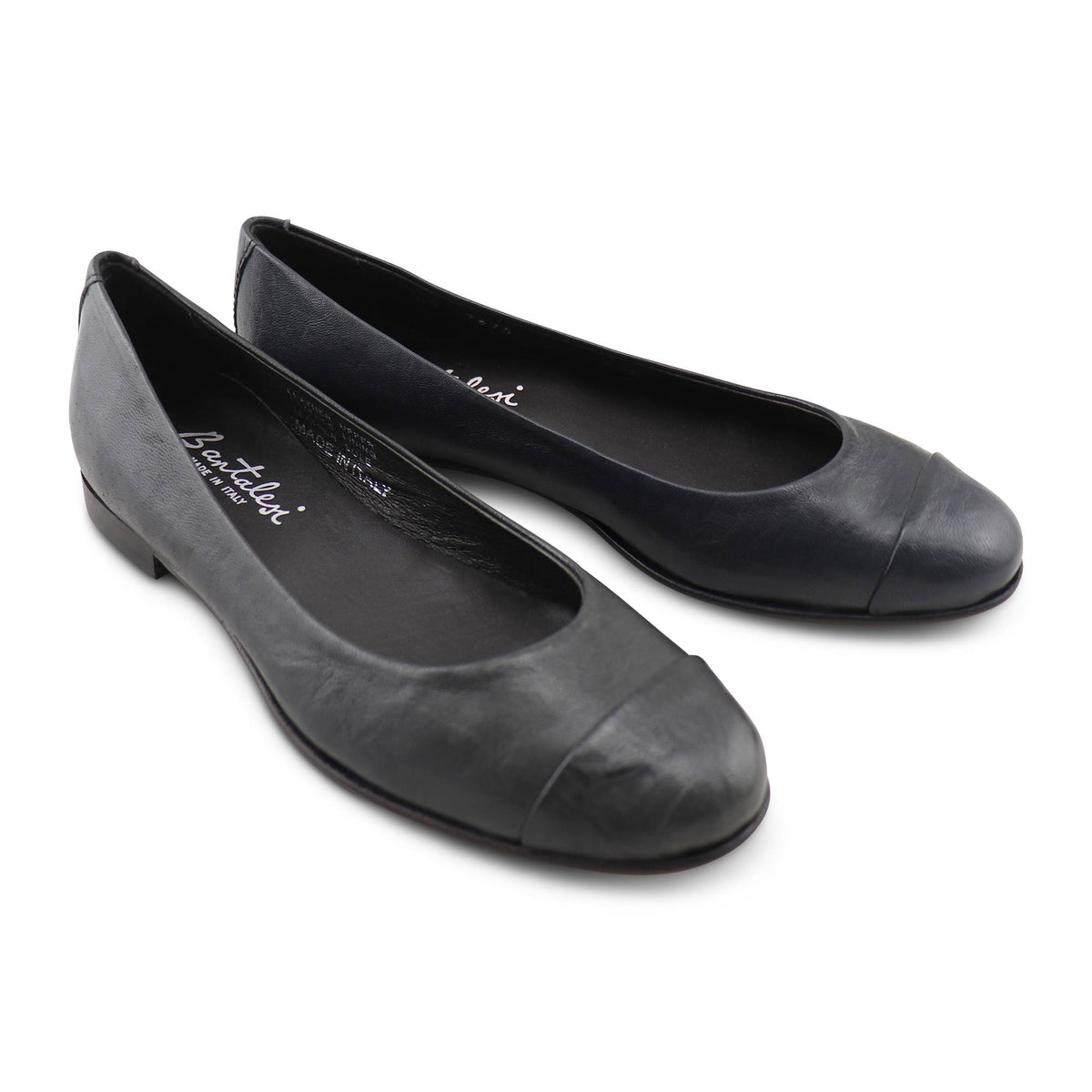 Ballerine in pelle blu